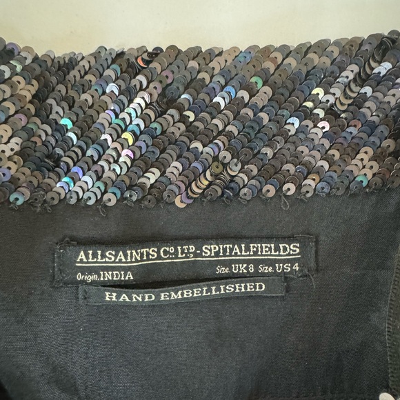 All saints hand embellished sequence mini dress. - Picture 7 of 8